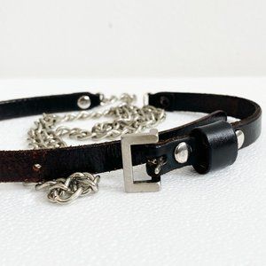 VINTAGE LEATHER AND CHAIN BELT